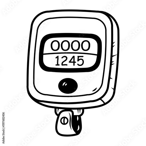 Pedometer icon in sketchy style