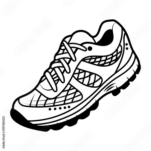 Running shoe icon in hand drawn style