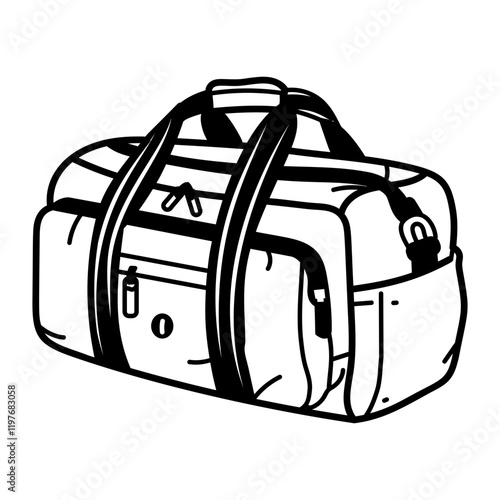 A sketchy icon of duffle bag