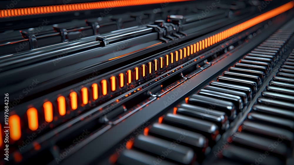 A futuristic, abstract image featuring sleek black surfaces with glowing orange accents, emphasizing depth and technology. A futuristic, abstract image featuring sleek black surfaces with glowing orange accents, emphasizing depth and technology.