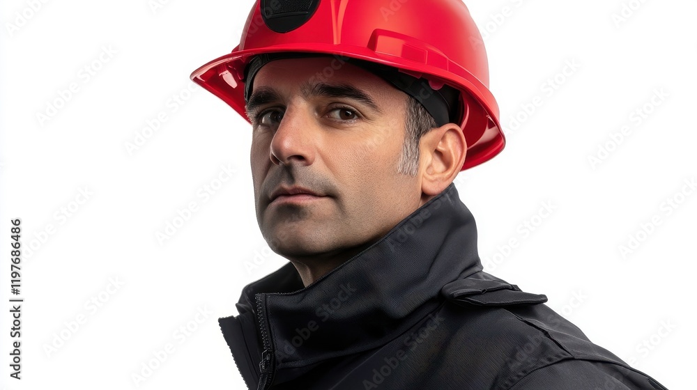 Professional Worker in Safety Gear, Profile Portrait Professional Worker in Safety Gear, Profile Portrait