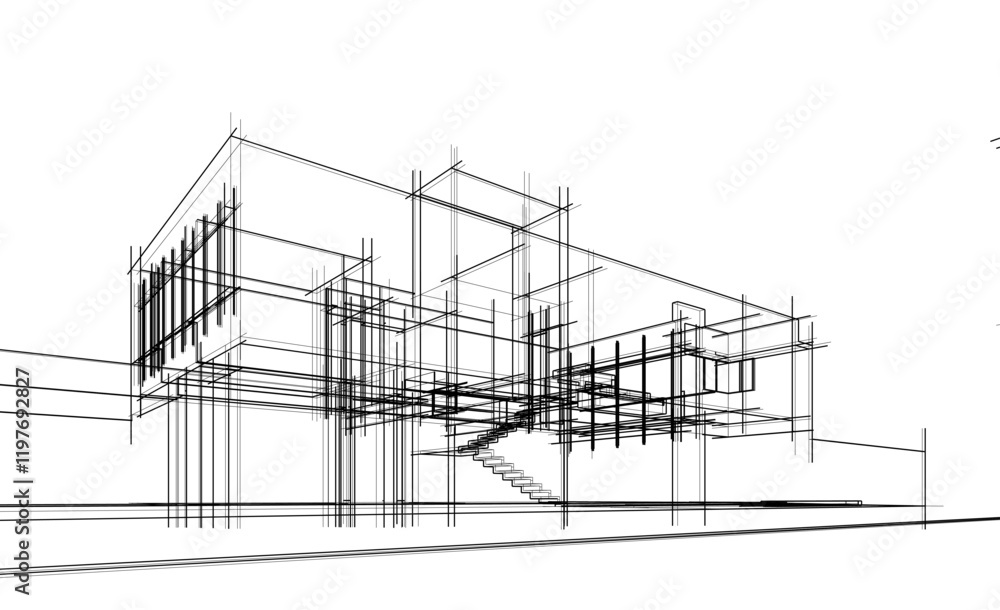 Obraz premium abstract architecture sketch 