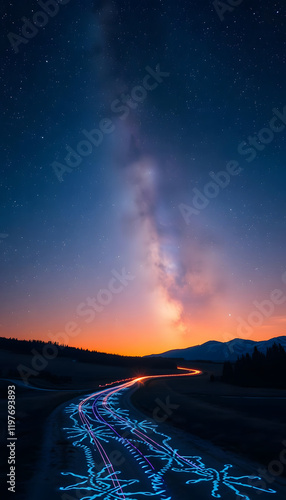 Whispers of Twilight: Enchanted Landscapes and Celestial Reflections