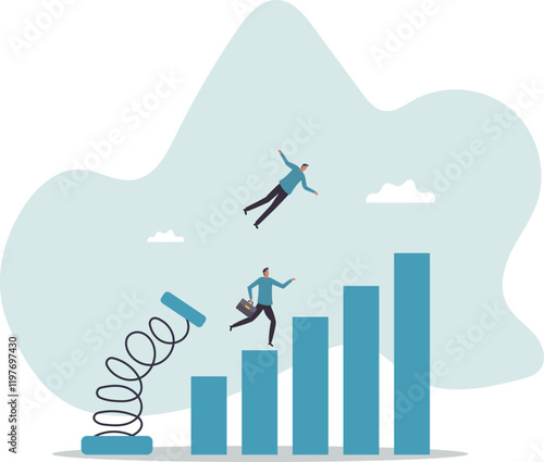 Competitive advantage or innovation to outsmart and overtake business winning, strategy or smart way to win business or career growth .business concept.flat character.