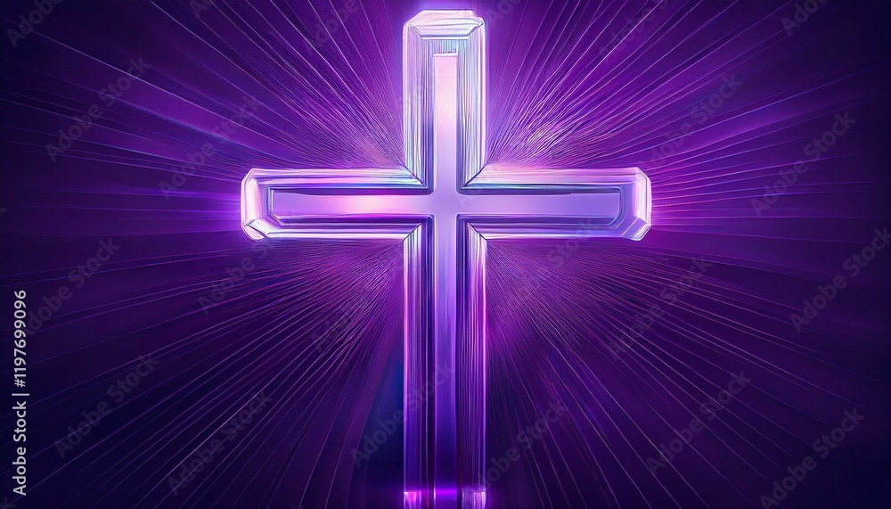 Fototapeta premium cross in the color of the year 2025 Amethyst Shadow