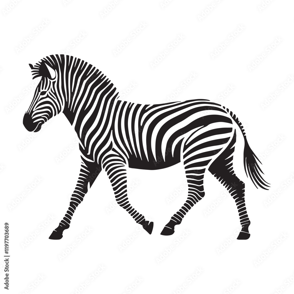 Fototapeta premium Zebra silhouette for artistic and modern digital needs - Zebra black vector 