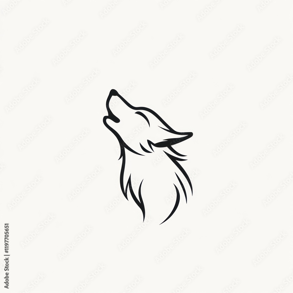 Howling wolf, nature, profile, minimalist design, wildlife art, logo, icon, website Howling wolf, nature, profile, minimalist design, wildlife art, logo, icon, website