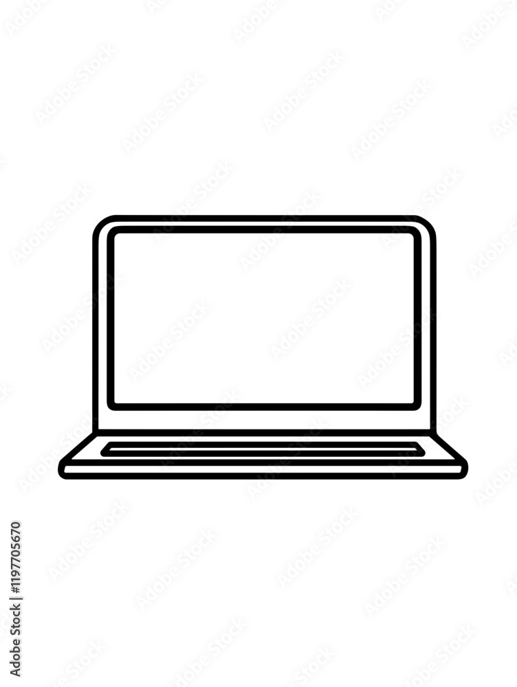 Outline of a laptop representing technology and digital communication Outline of a laptop representing technology and digital communication