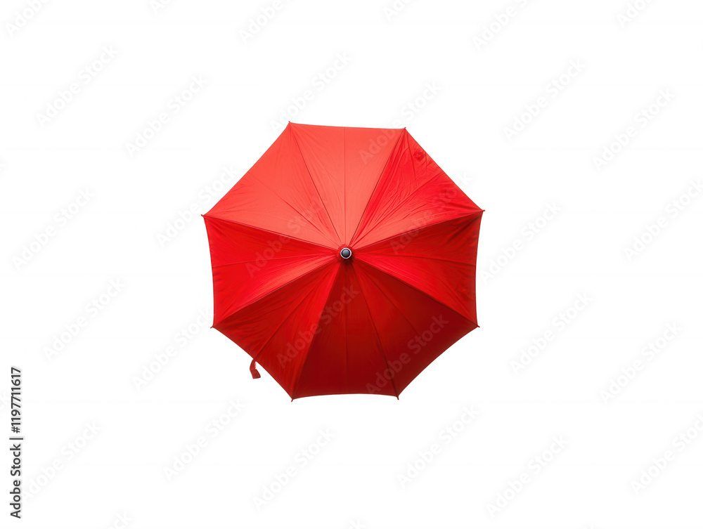 Red umbrella overhead view bright red parasol isolated transparent background rainy day protection Red umbrella overhead view bright red parasol isolated transparent background rainy day protection