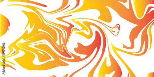 Abstract colorful liquid splash of paint. Gold Marbleized Stripes With marble ink texture. Yellow and Red wavy background with mixing oil paint texture. Metallic art design with silk fabric texture.