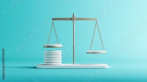 Wallpaper Mural Illustration of a mixed fund as a balanced scale, with equities on one side and bonds on the other, risk management, stable investment Torontodigital.ca