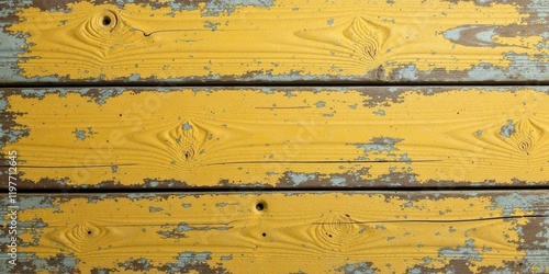 Wallpaper Mural Distressed Yellow Wooden Planks with Weathered Paint and Knots Showing Rustic Texture Torontodigital.ca