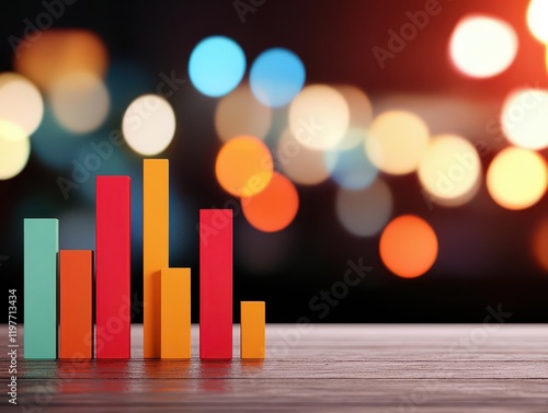 Wallpaper Mural 3D graph of a mixed fund performance with equities and bonds highlighted, financial analysis, stable returns Torontodigital.ca