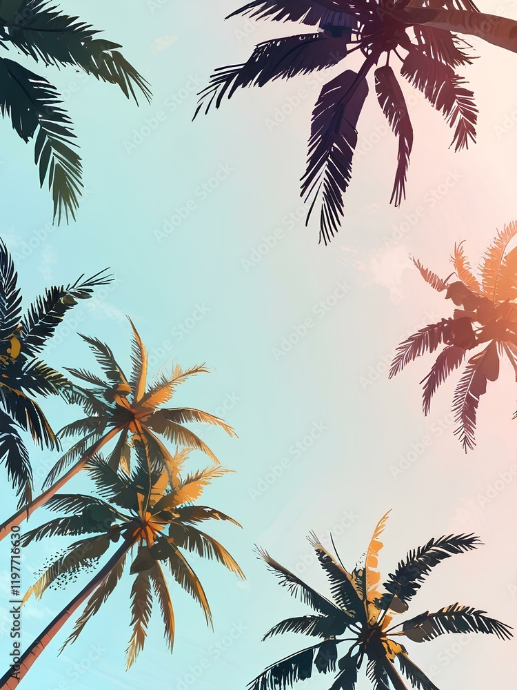 Fototapeta premium palm trees background