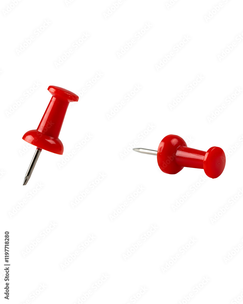 Red Push Pin Isolated on Transparent Background – Perfect for Design Projects Red Push Pin Isolated on Transparent Background – Perfect for Design Projects