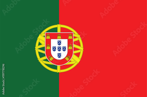 Portugal national pride. Portuguese flag flat vector illustration