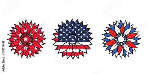 American Sunflower Svg
