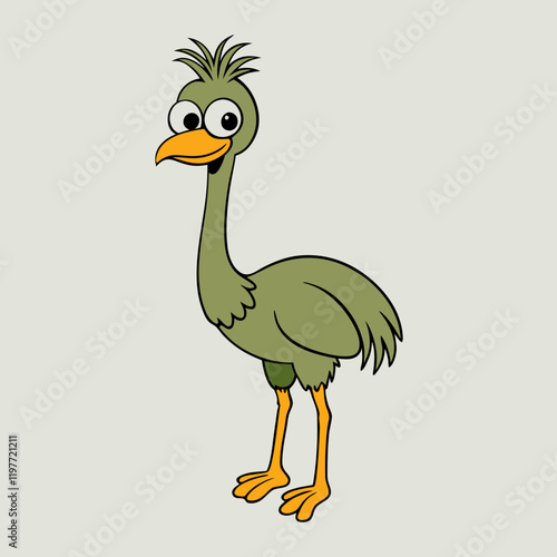 illustration of a cartoon ostrich