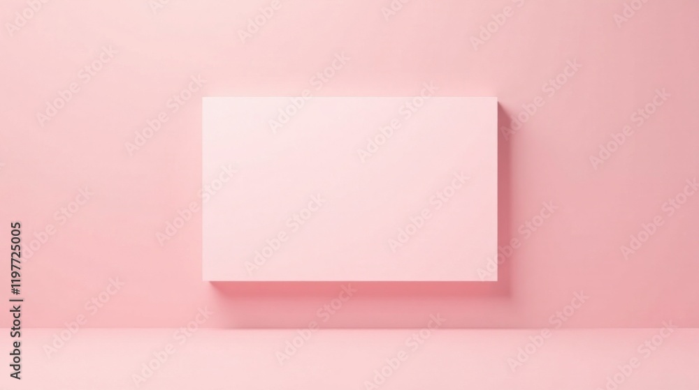 A Pale Pink Rectangular Panel Against a Subtle Pink Wall, Offering a Clean Minimalist Background for Design Projects and Presentations