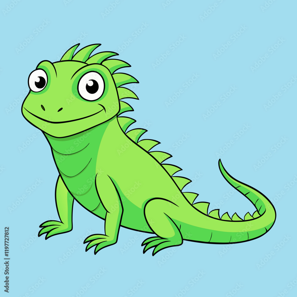 Fototapeta premium iguana cartoon vector