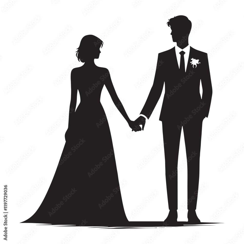 custom made wallpaper toronto digitalSimplified couple holding hands silhouette for innovative purposes - Couple holding hands vector, Couple holding hands illustration - Valentine silhouette