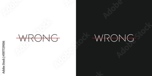 Wrong  logo design unique and clean