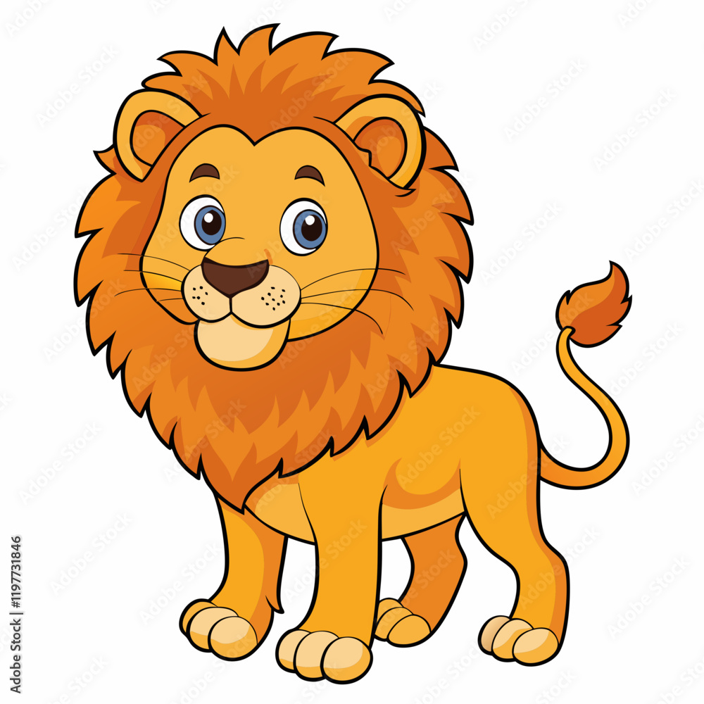 lion cartoon isolated on white lion cartoon isolated on white