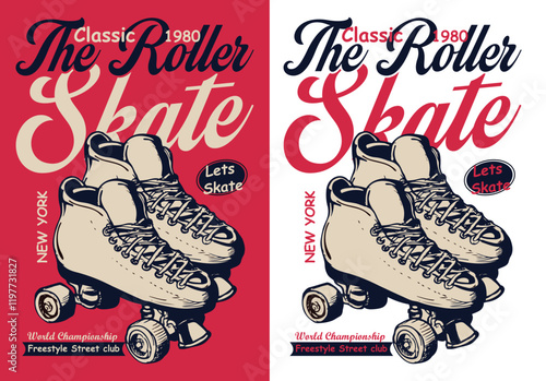 Vintage Roller Skate World Championship T-Shirt Design