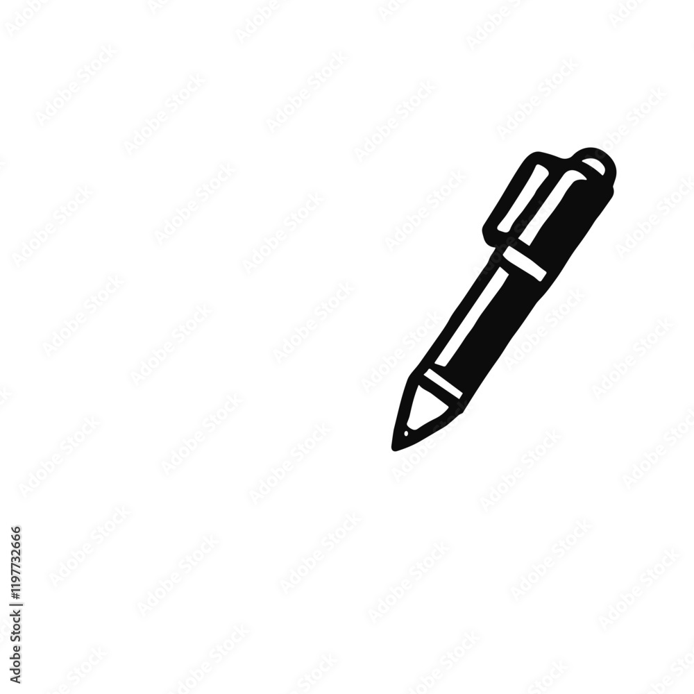 A minimalistic black-and-white line art icon of pen in a clean vector design that evokes creativity and innovation A minimalistic black-and-white line art icon of pen in a clean vector design that evokes creativity and innovation