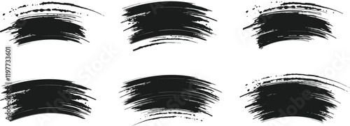 Wallpaper Mural black brush strock set  Torontodigital.ca