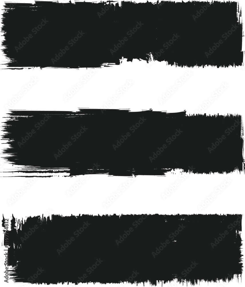 Fototapeta premium black brush strock set 