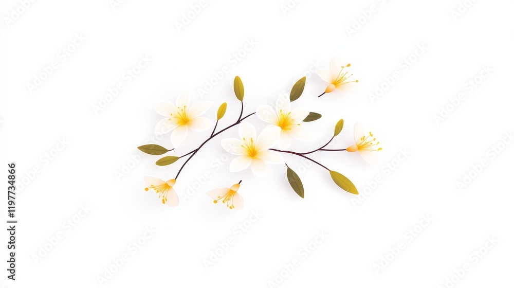 White Honeysuckle Blossoms Isolated - Delicate white honeysuckle flowers, symbolizing purity, new beginnings, sweetness, springtime, and elegance, isolated on a white background. White Honeysuckle Blossoms Isolated - Delicate white honeysuckle flowers, symbolizing purity, new beginnings, sweetness, springtime, and elegance, isolated on a white background.