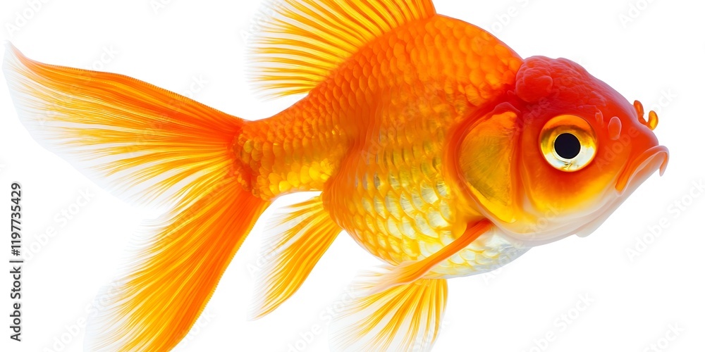 Fototapeta premium Transparent PNG available Oranda goldfish isolated on white background close up