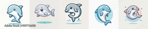 collection of cute and adorable dolphin vectors