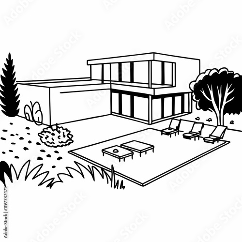 sketch of house