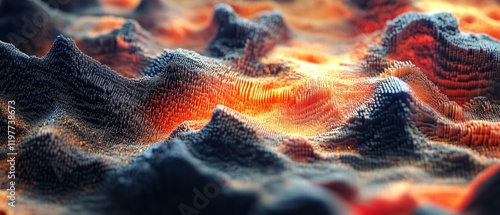 Wallpaper Mural Abstract Volcanic Landscape: A Digital Masterpiece Torontodigital.ca