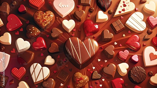 Delicious Chocolate Heart Candies Romantic Sweets Valentine s Day Treats