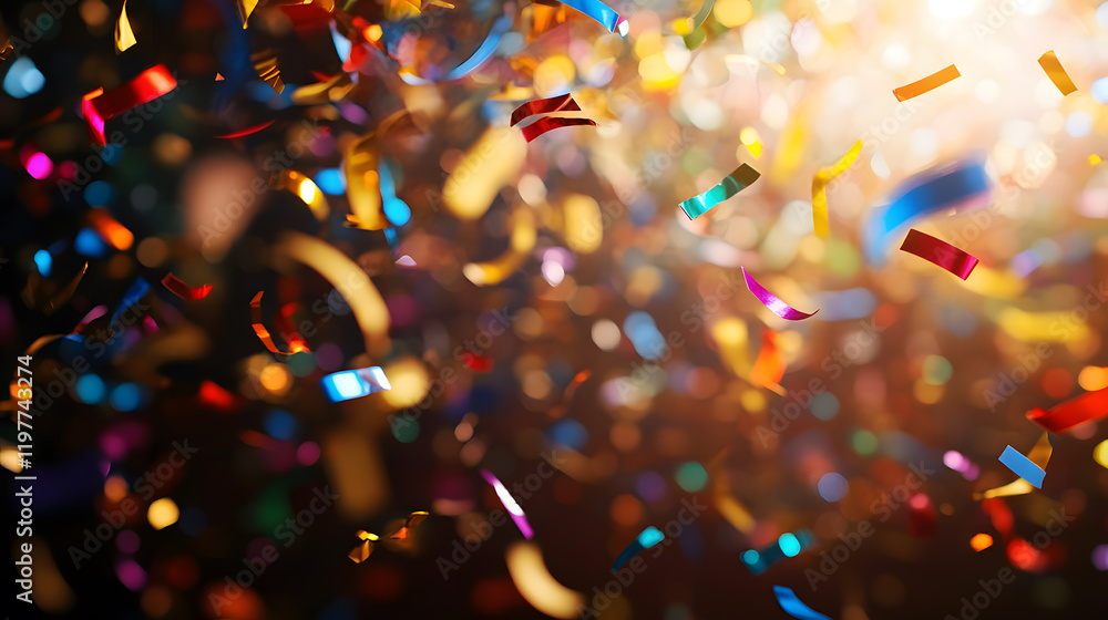 Vibrant colorful confetti falling against a dark background. Perfect for celebrations, parties, and festive occasions. Bright and joyful atmosphere. Vibrant colorful confetti falling against a dark background. Perfect for celebrations, parties, and festive occasions. Bright and joyful atmosphere.