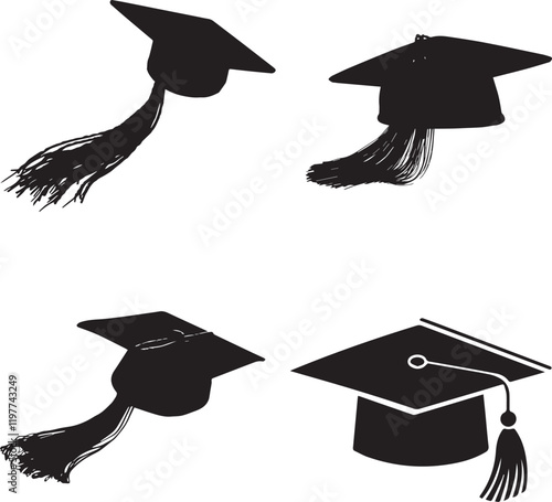 Graduation Cap and Diploma silhouette