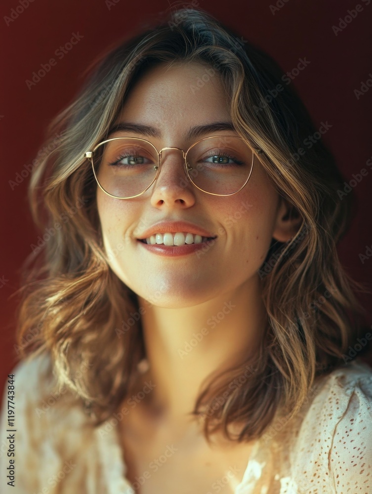Smiling Woman in Hipster Style Smiling Woman in Hipster Style