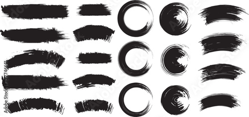 black brush strock set 