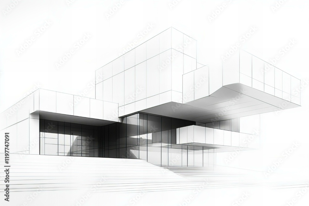 Modern Future Home Design Drawing Modern Future Home Design Drawing