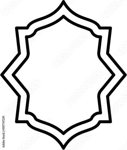 islamic decorative shape black out line, suitable for ramadan eid mubarak