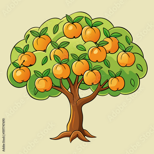 peach tree with fruit