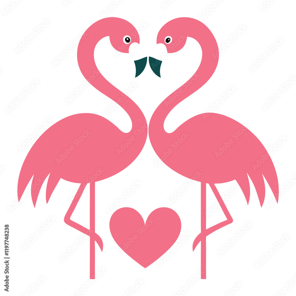 Obraz premium flamingos standing together their necks forming-a