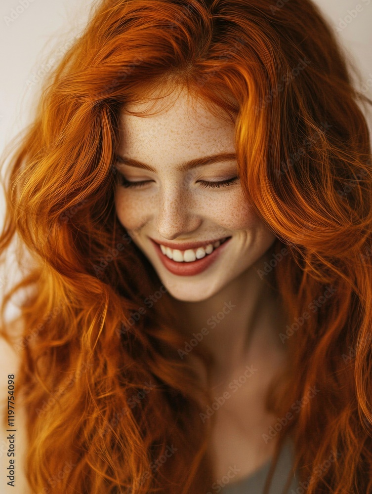 Vibrant Red Hair and Gaelic Eyes: A Portrait of Youthful Beauty with Earth Tones. Vibrant Red Hair and Gaelic Eyes: A Portrait of Youthful Beauty with Earth Tones.