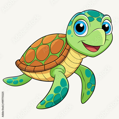 sea turtle cartoon vector