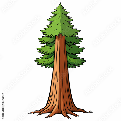 illustration of a sequoia tree