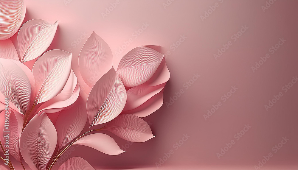 A beautiful arrangement of pink roses on a soft pink background. The roses are in full bloom and have a delicate, almost papery quality.