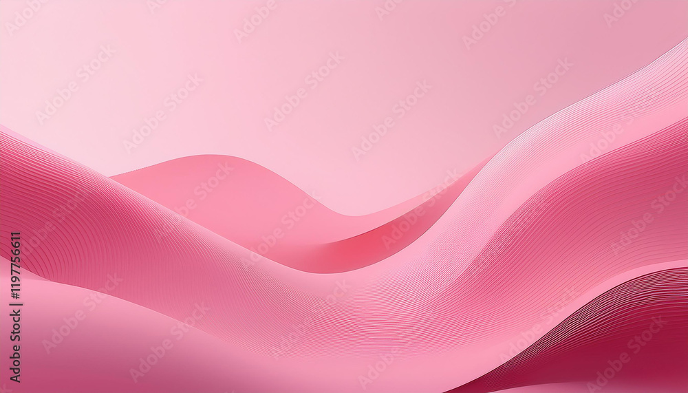 A minimalist abstract digital art piece featuring a soft, undulating pink landscape.